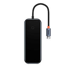 USB Хаб Typ-C Baseus на 4 порта Розгалужувач для Ноутбука Макбука Смартфона HUB AcmeJoy Dark Grey (WKJZ010013), фото 3