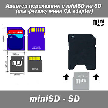 Адаптер перехідник з miniSD на SD флешка міні CD adapter