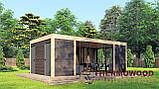Сучасна альтанка 8,5х3,5м Modern Gazebo 23 із системою розсувного панорамного скління Thermowood, фото 7