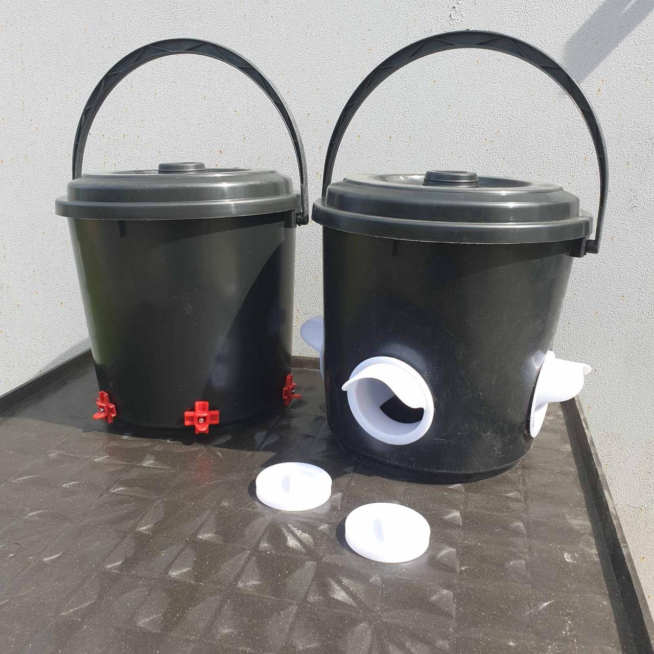 Годівниця бункерна відерна 10 літрів "Тільки дзьоб" для курей, бройлерів, качок, гусей та іншої птиці, фото 1