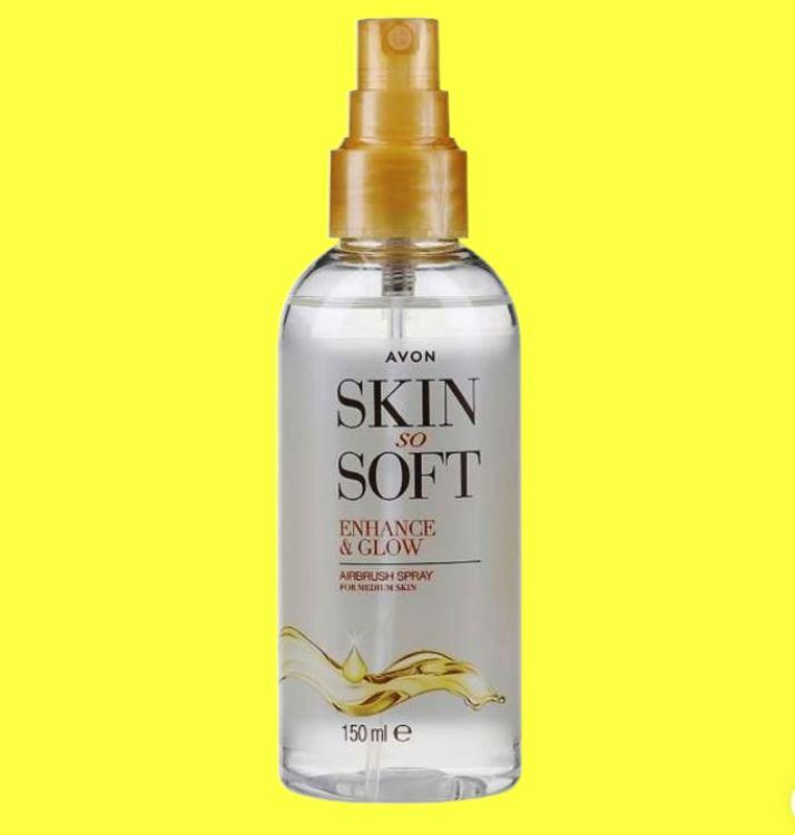 Легкий спрей-автозасмага для тіла «Сяйво» Avon Skin so Soft з олією жожоба