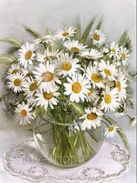 Алмазна вишивка. Картина на підрамнику "Ромашковий настрій" , розмір 40х50см, фото 1