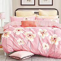 Постельное белье Кот Муркот Евро Розовый с цветением вишни