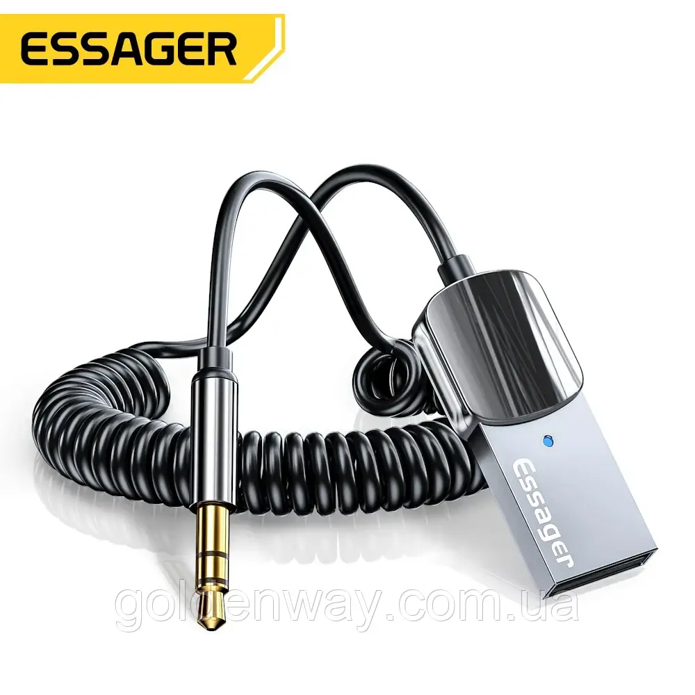 Блютуз-ресивер адаптер перехідник в AUX Bluetooth Audio Receiver Essager EB01 BT 5.0 перехідник блютуз в аукс