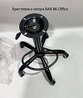 Високий стілець Torino Bar-BK-Office текстиль сірий BRO-18, чорна хрестовина-опора з коліщатками, фото 5