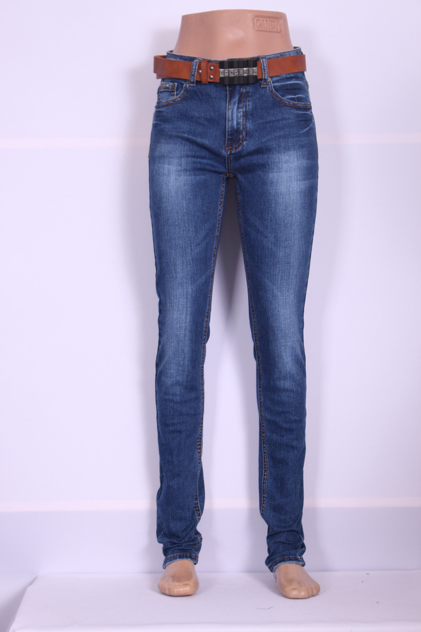 Женские джинсы I.D.O ( код 05-717) больших размеров с высокой посадкой узкие - фото 1 - id-p334029299