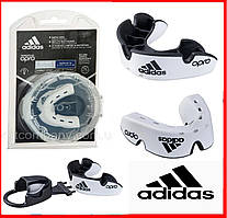 Капа доросла Adidas Opro Silver White  для боксу однощелепна боксерська для зубів спортивна однорядна