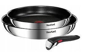 Набір сковорідок Tefal L897S374 Ingenio Emotion 24/28 HANDLE сріблястий