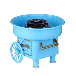 Великий апарат для цукрової вати Cotton Candy Maker Блакитний + палички в подарунок