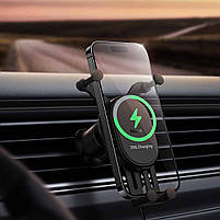 Тримач для телефону в машину Baseus Stable Gravitational Wireless Charging Car Mount Pro 15W Black, фото 3