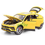 Машинка Lamborghini Urus іграшка моделька металева колекційна 20 см Жовтий (60185), фото 2