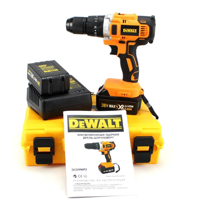 Ударний шурупокрут DeWALT DCD996P2 (36V, 5AH) Акумуляторний дриль-шурупокрут з ударом Деволт