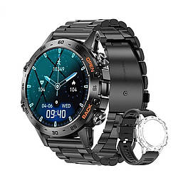 Смартгодинник Lemfo K52 Black (дзвінки, пульсоксиметр, тонометр) 2 ремінці