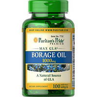 Масло огуречника Puritan's Pride Borage Oil 1000 mg 100 Caps OB, код: 7518799