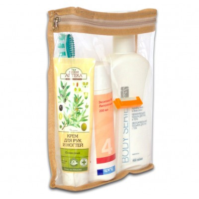 Силіконова косметичка ORGANIZE для подорожей/літака (бежевий), фото 1