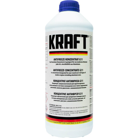 KRAFT G11 синій, 1,5 л (KF101) концентрат антифризу, фото 1