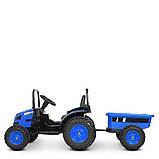 Дитячий електромобіль Трактор із причепом на радіокеруванні Bambi M 4419 синій, фото 4