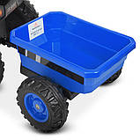 Дитячий електромобіль Трактор із причепом на радіокеруванні Bambi M 4419 синій, фото 8