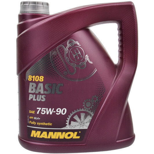 Mannol Basic Plus GL-4+ 75W-90, 4 л (MN8108-4) синтетична трансмісійна олива, фото 1