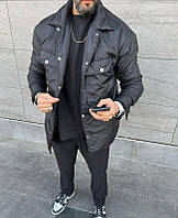 Стильна чоловіча куртка ОВЕРСАЙЗ весна/осінь (Розміри S,M,L,XL,XХL), Чорна