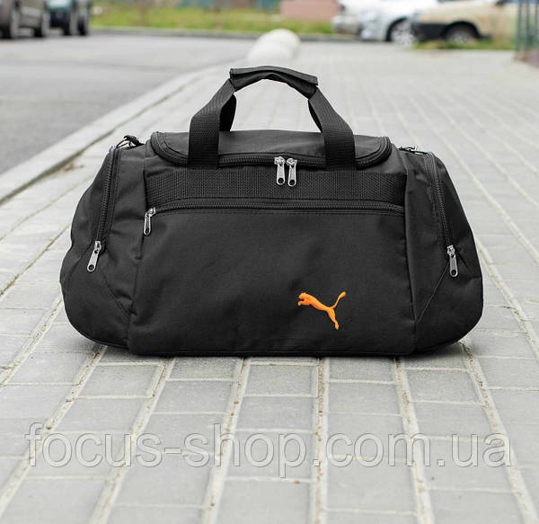 Чоловіча спортивна сумка Puma Orange дорожня чорна для подорожей та фітнесу на 33л.