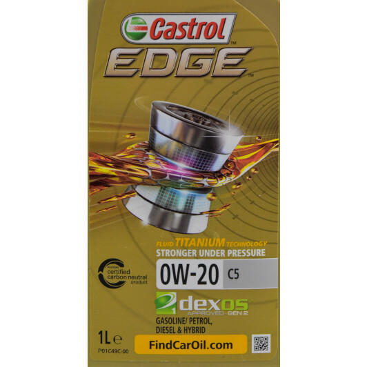 Castrol EDGE C5 0W-20 1 л, (15CC94) моторна олива, фото 1