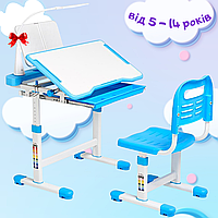 Зростаюча Шкільна Парта і Стілець FunDesk Vanda Blue,Стіл-Парта Трансформер для Школярів та Дошкільнят Блакитна