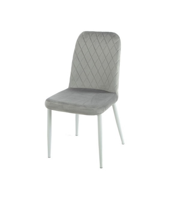 Стілець N-44 м'який на металевих ніжках, велюр сірий, фото 1