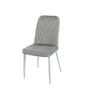 Стілець N-44 м'який на металевих ніжках, велюр сірий