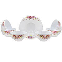 Набір склокерамічних салатників "Півонієвий букет" 7065