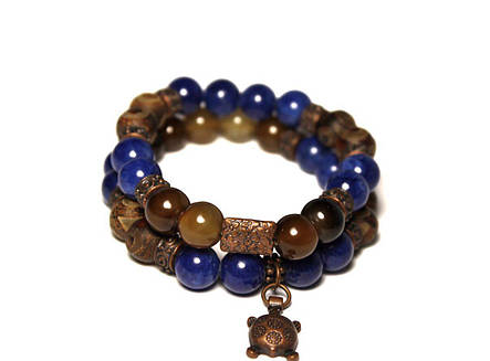 Жіночий браслет набір N4 Агат і Лазурит (955004), фото 2