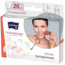 Пластир медичний Matrast Transparent на прозорій основі, 20 шт.