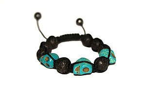 Жіночий браслет N27 Лава та Говіт, Черепки Бірюза (955027)