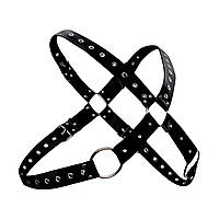 Чоловіча портупея з натуральної шкіри чорного кольору Art of Sex Arcady розміри XS M Кайф