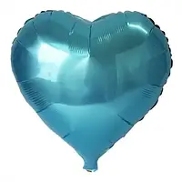 Шарик фольгированный сердце бирюза 18" (45 см)