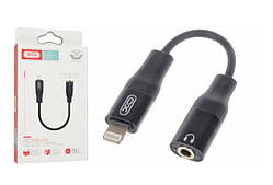 Перехідник XO-NB181A з Lightning (Iphone) на аудіо Mini jack 3.5 mm. / Чорний