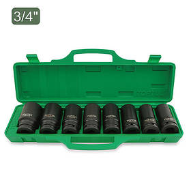 Набір торцевих головок ударних довгих  3/4" 22-38мм 8шт TOPTUL GDAI0804