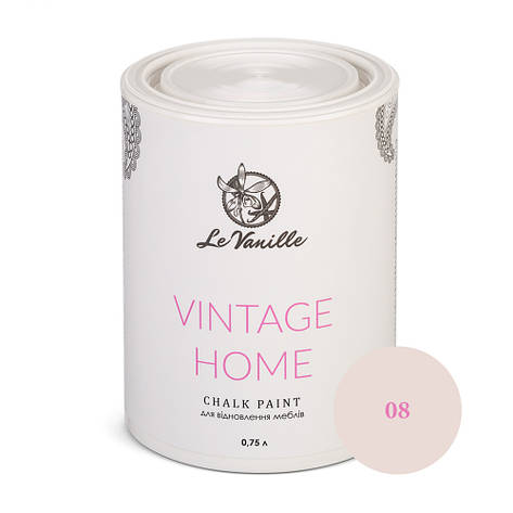 Крейдяна фарба Le Vanille Vintage Home chalk paint 0,75 л, Пудрова (Колір 08), фото 1