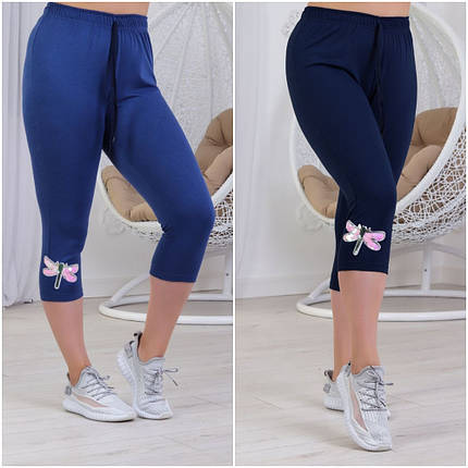 Жіночі бриджі коттон + віскоза батали, фото 1