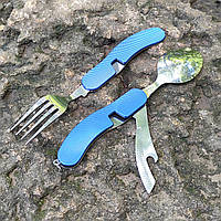 Набір туристичний столовий 4в1 складаний (ложка, виделка, ніж, відкривачка)