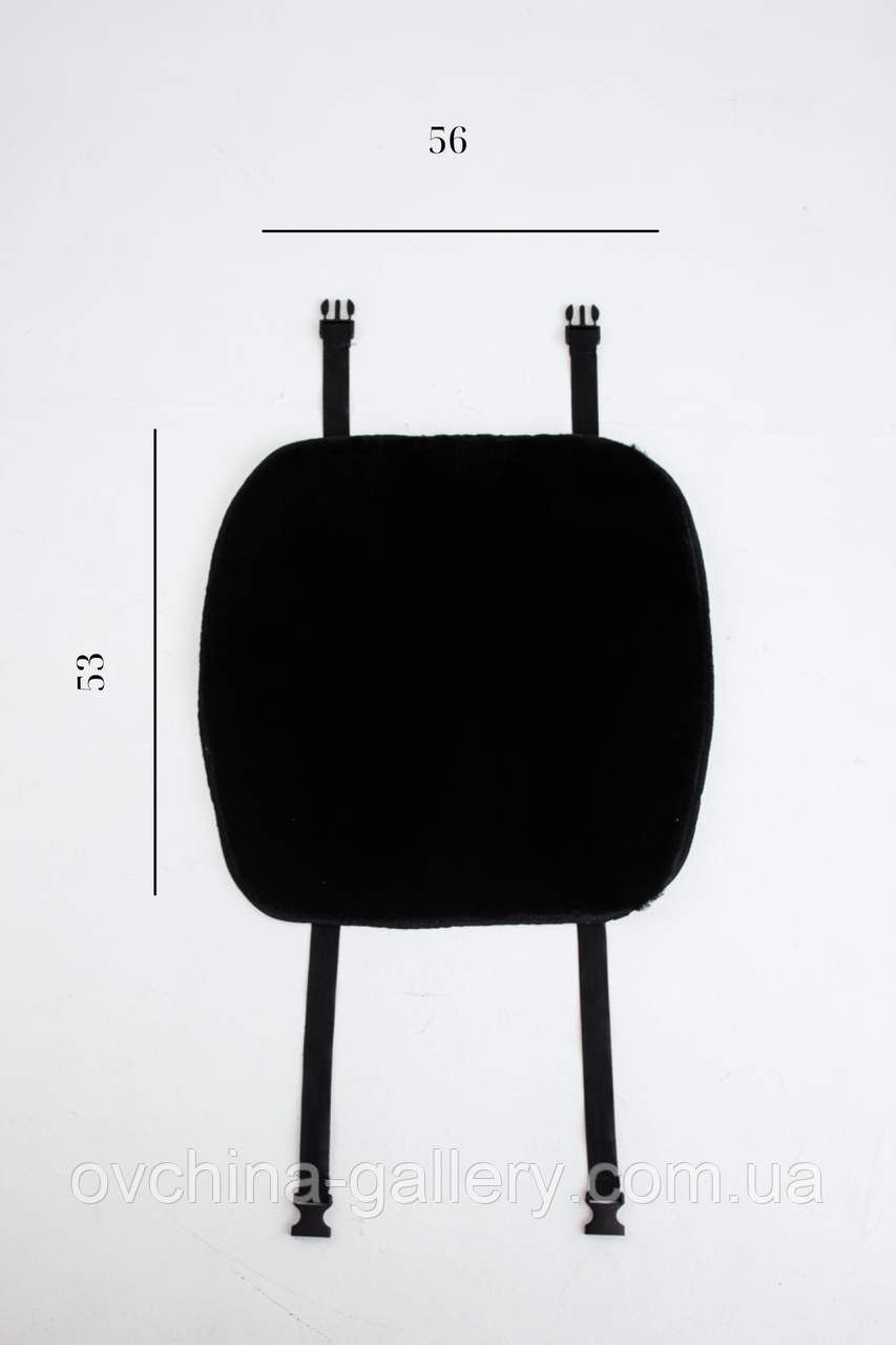 Накидка на сиденье автомобиля цельная из овечьей шкуры Чорная - фото 7 - id-p1919482055