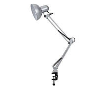Настільна лампа LUO-02 з гнучкою ніжкою на струбцині, 40 Вт. (1) Срібло