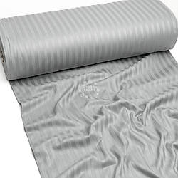 Страйп сатин, колір - класичний сірий, ширина 240 см (№4029)