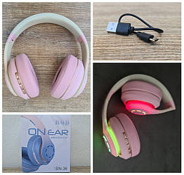 Бездротові навушники з підсвіткою SN-36 рожевий