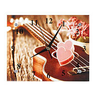 Часы Настенные ДомАрт СГ2 Романтика с гитарой Подарочные Тихий ход 20х25х5 см (21973) DS, код: 2379373