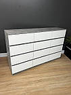 Комод сірий з білим фасадом на 12 ящиків для дому, фото 2