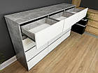 Комод сірий з білим фасадом на 12 ящиків для дому, фото 3