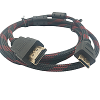 Кабель HDMI - Mini HDMI / V1.4 / 1.5 метра / Нейлоновий / Чорний