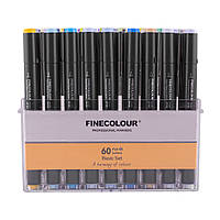 Набор маркеров FINECOLOUR Brush mini, 60 цветов