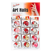 Ногти накладные цветные Art Nails 12 штук с клеем № 01